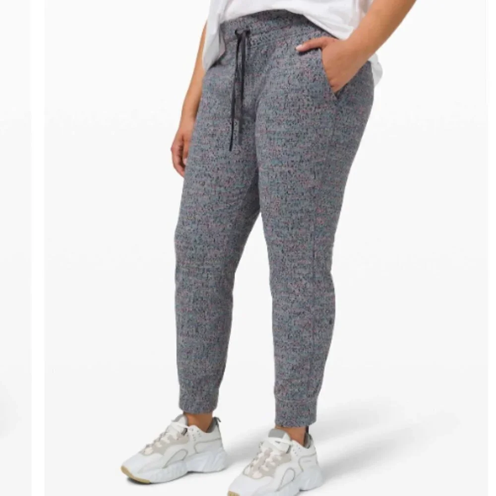 Lululemon Ready to Rulu 7/8 Jogger Neon Tweed Jacquard Battleship Electric EUC